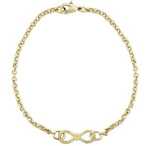 New: Gold Tone Brass Twist Infinity Bracelet
